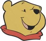 Winnie The Pooh Bear Various Portraits Resting Head And With Red Scarf Views - Filled Embroidery Design - 6033