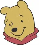 Winnie The Pooh Bear Various Portraits Resting Head And With Red Scarf Views - Filled Embroidery Design - 6034