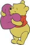 Winnie The Pooh Bear Hugging He With Number Two And Hiking Adventure Poses - Filled Embroidery Design - 6044