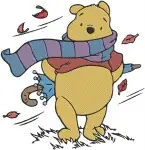 Winnie The Pooh Bear Costumes Donald Duck Pilot Cowboy And Winter Skiing Fun - Filled Embroidery Design - 6086