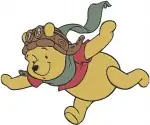 Winnie The Pooh Bear Winter Sports Aviator Snowboarding Sledding And Winter Attire - Filled Embroidery Design - 6087