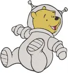 Winnie The Pooh Bear Costumes Astronaut Cowboy Raincoat And Sleeping Peacefully - Filled Embroidery Design - 6107