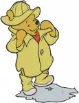 Winnie The Pooh Bear Costumes Astronaut Cowboy Raincoat And Sleeping Peacefully - Filled Embroidery Design - 6109
