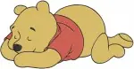 Winnie The Pooh Bear Costumes Astronaut Cowboy Raincoat And Sleeping Peacefully - Filled Embroidery Design - 6110