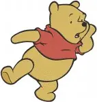 Winnie The Pooh Bear Various Classic Standing Sitting Waving And Dancing Poses - Filled Embroidery Design - 6114