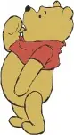 Winnie The Pooh Bear - Multiple Angles Back Side Sitting Waving - Character Study Poses For Crafting - Filled Embroidery Design - 6127