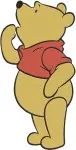 Winnie The Pooh Bear - Multiple Angles Back Side Sitting Waving - Character Study Poses For Crafting - Filled Embroidery Design - 6128