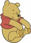 Winnie The Pooh Bear - Multiple Angles Back Side Sitting Waving - Character Study Poses For Crafting - Filled Embroidery Design - 6129