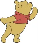 Winnie The Pooh Bear - Scarecrow Dancing Waving Walking Poses - Joyful Hundred Acre Wood Fun Times - Filled Embroidery Design - 6133