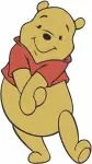 Winnie The Pooh Bear - Standing Back View Happy Waving Poses - Classic Pooh Bear Character For - Filled Embroidery Design - 6136