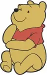 Winnie The Pooh Bear - Standing Sitting Looking Up Raking Leaves - Autumn Day In The Hundred Acre Wood - Filled Embroidery Design - 6140