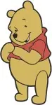 Winnie The Pooh Bear - Thoughtful Sitting Looking Down With List - Contemplative Pooh Bear Moments - Filled Embroidery Design - 6143