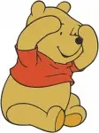 Winnie The Pooh Bear - Thoughtful Sleeping Small Standing Looking - Gentle Pooh Bear Poses For Designs - Filled Embroidery Design - 6147