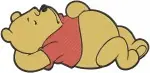 Winnie The Pooh Bear - Thoughtful Sleeping Small Standing Looking - Gentle Pooh Bear Poses For Designs - Filled Embroidery Design - 6149