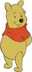 Winnie The Pooh Bear - Thoughtful Sleeping Small Standing Looking - Gentle Pooh Bear Poses For Designs - Filled Embroidery Design - 6150