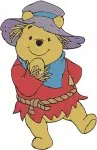 Winnie The Pooh Bear - Musketeer Pirate Honey Pot Sitting Standing - Adventure Time Pooh Bear Dress Up - Filled Embroidery Design - 6153