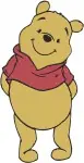 Winnie The Pooh Bear - Assorted Standing Waving Looking Up Happy Poses - Cheerful Pooh Bear Character - Filled Embroidery Design - 6156