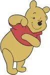 Winnie The Pooh Bear - Assorted Standing Waving Looking Up Happy Poses - Cheerful Pooh Bear Character - Filled Embroidery Design - 6158