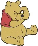 Winnie The Pooh Bear - Thoughtful Excited Sitting Happy Poses - Expressive Pooh Bear Collection - Filled Embroidery Design - 6160