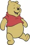 Winnie The Pooh Bear - Thoughtful Excited Sitting Happy Poses - Expressive Pooh Bear Collection - Filled Embroidery Design - 6162