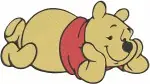 Winnie The Pooh Bear - Lying Thinking Sitting Sailor Costume Poses - Relaxing And Dress Up Fun In The Wood - Filled Embroidery Design - 6167