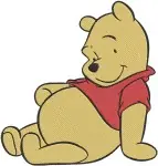 Winnie The Pooh Bear - Lying Thinking Sitting Sailor Costume Poses - Relaxing And Dress Up Fun In The Wood - Filled Embroidery Design - 6168