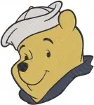 Winnie The Pooh Bear - Lying Thinking Sitting Sailor Costume Poses - Relaxing And Dress Up Fun In The Wood - Filled Embroidery Design - 6170