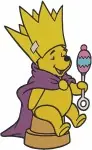 Winnie The Pooh Bear - Log King Umbrella Balloon Fun Poses - Imaginative Pooh Bear Playtime Adventures - Filled Embroidery Design - 6176