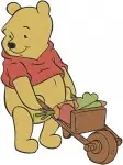 Winnie The Pooh Bear - Honey Ice Skating Fishing Butterfly Net - Outdoor Pooh Bear Seasonal Adventures - Filled Embroidery Design - 6179