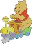 Winnie The Pooh Bear - Newspaper Sleeping Detective Rainbow Fun - Curious And Relaxed Pooh Bear Activities - Filled Embroidery Design - 6186