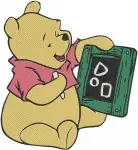 Winnie The Pooh Bear - Blocks Butterfly Tree Branch Football Play - Active And Gentle Pooh Bear Moments - Filled Embroidery Design - 6187