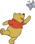 Winnie The Pooh Bear - Blocks Butterfly Tree Branch Football Play - Active And Gentle Pooh Bear Moments - Filled Embroidery Design - 6188