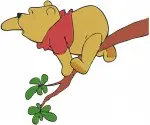 Winnie The Pooh Bear - Blocks Butterfly Tree Branch Football Play - Active And Gentle Pooh Bear Moments - Filled Embroidery Design - 6189