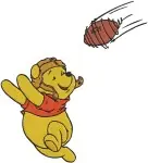 Winnie The Pooh Bear - Blocks Butterfly Tree Branch Football Play - Active And Gentle Pooh Bear Moments - Filled Embroidery Design - 6190