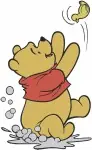 Winnie The Pooh Bear - Splashing Honey Pots Poohs Corner Suitcase - Iconic Pooh Bear Scenes From The Wood - Filled Embroidery Design - 6195