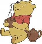 Winnie The Pooh Bear - Splashing Honey Pots Poohs Corner Suitcase - Iconic Pooh Bear Scenes From The Wood - Filled Embroidery Design - 6196