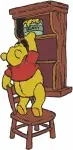 Winnie The Pooh Bear - Butterfly Cuckoo Clock Baseball Watering - Hundred Acre Wood Pastimes And Hobbies - Filled Embroidery Design - 6208