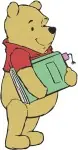 Winnie The Pooh Bear - Butterfly Accordion Rabbit Friend Walking Stick - Hundred Acre Wood Adventures - Filled Embroidery Design - 6216