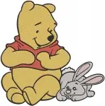 Winnie The Pooh Bear - Butterfly Accordion Rabbit Friend Walking Stick - Hundred Acre Wood Adventures - Filled Embroidery Design - 6217