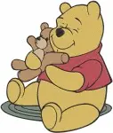 Winnie The Pooh Bear - With Tigger Eeyore Sleeping Clothes Baseball - Friends And Fun Hundred Acre Wood - Filled Embroidery Design - 6223