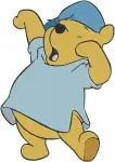 Winnie The Pooh Bear - With Tigger Eeyore Sleeping Clothes Baseball - Friends And Fun Hundred Acre Wood - Filled Embroidery Design - 6225