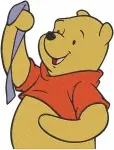 Winnie The Pooh Bear - Towel Paper Airplane Baseball Glove Puddle Fun - Playful Pooh Bear Antics - Filled Embroidery Design - 6227