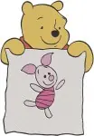 Winnie The Pooh Bear - Sleeping Hat Piglet Bed Clock Rabbit Friends - Bedtime And Day Hundred Acre Wood - Filled Embroidery Design - 6232