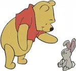 Winnie The Pooh Bear - Sleeping Hat Piglet Bed Clock Rabbit Friends - Bedtime And Day Hundred Acre Wood - Filled Embroidery Design - 6234