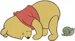 Winnie The Pooh Bear - Snail Sleeping Looking Up Honey Pot Poses - Gentle Pooh Bear Moments In The Wood - Filled Embroidery Design - 6235
