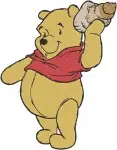Disney Winnie Pooh Bear Various Sitting And Standing Poses Classic Red Shirt Bundle - Filled Embroidery Design - 6243