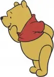 Disney Winnie Pooh Bear Various Sitting And Standing Poses Classic Red Shirt Bundle - Filled Embroidery Design - 6245