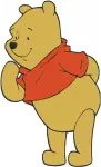Disney Winnie Pooh Bear Various Sitting And Standing Poses Classic Red Shirt Bundle - Filled Embroidery Design - 6246