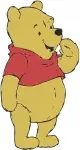 Disney Winnie Pooh Bear Sitting Poses Looking Up Down Cute Honey Loving Bear Set - Filled Embroidery Design - 6250