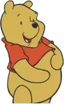 Disney Winnie Pooh Bear Hugging Self With Cowboy Hat Thinking About Honey Collection - Filled Embroidery Design - 6251